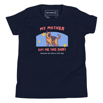 My mother got me this tshirt kid shirt for German Shepherd lovers, navy blue color - GSD Colony