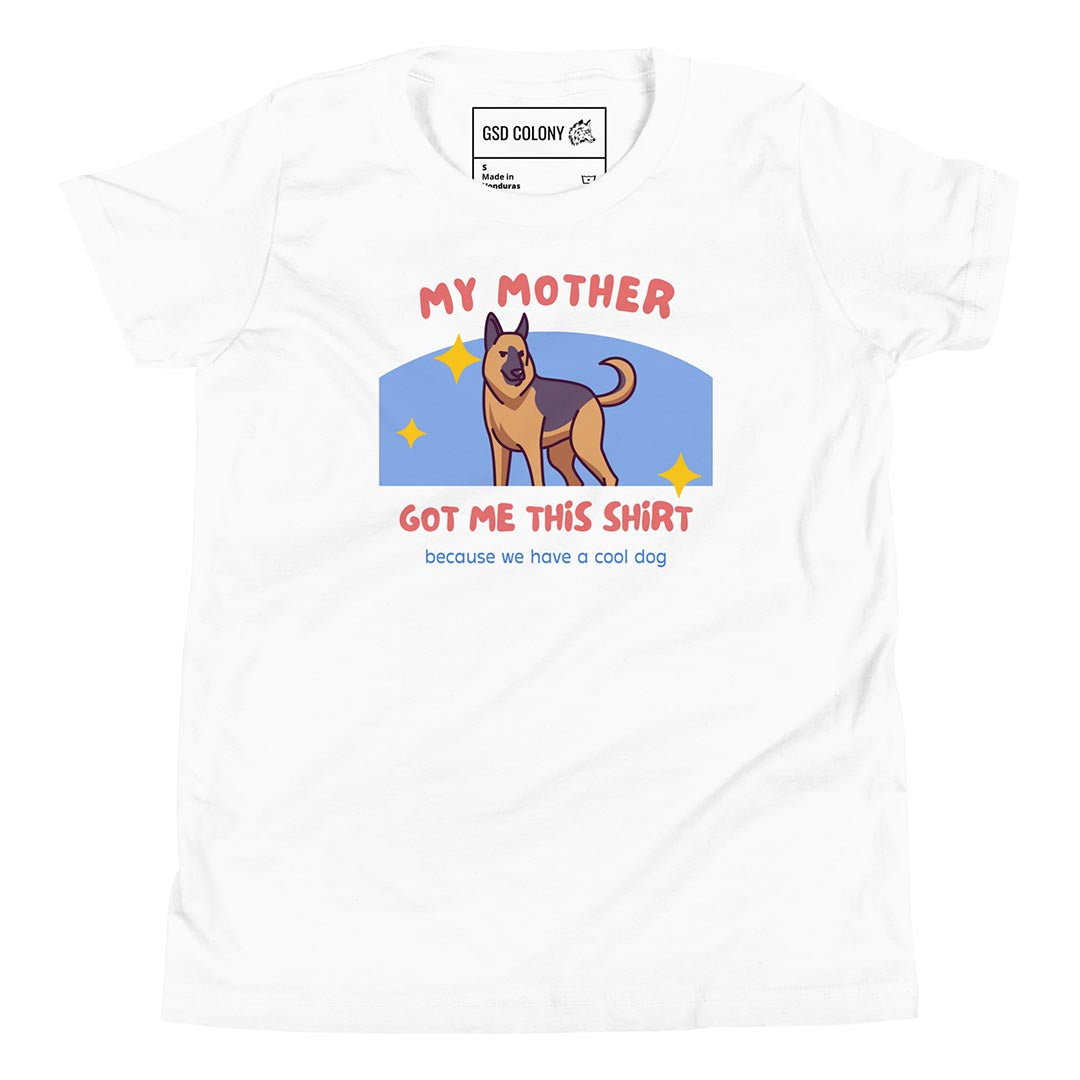 My mother got me this tshirt kid shirt for German Shepherd lovers, white color - GSD Colony