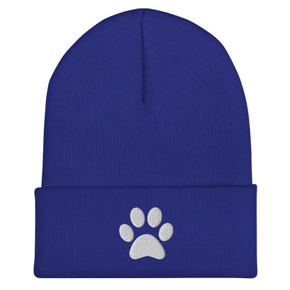 Paw Beanie hat for German Shepherd lovers and owners, royal blue color - GSD Colony