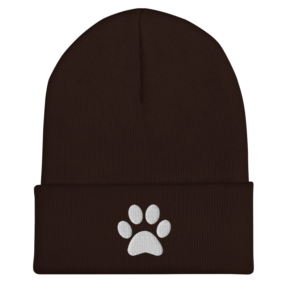 Paw Beanie hat for German Shepherd lovers and owners, brown color - GSD Colony