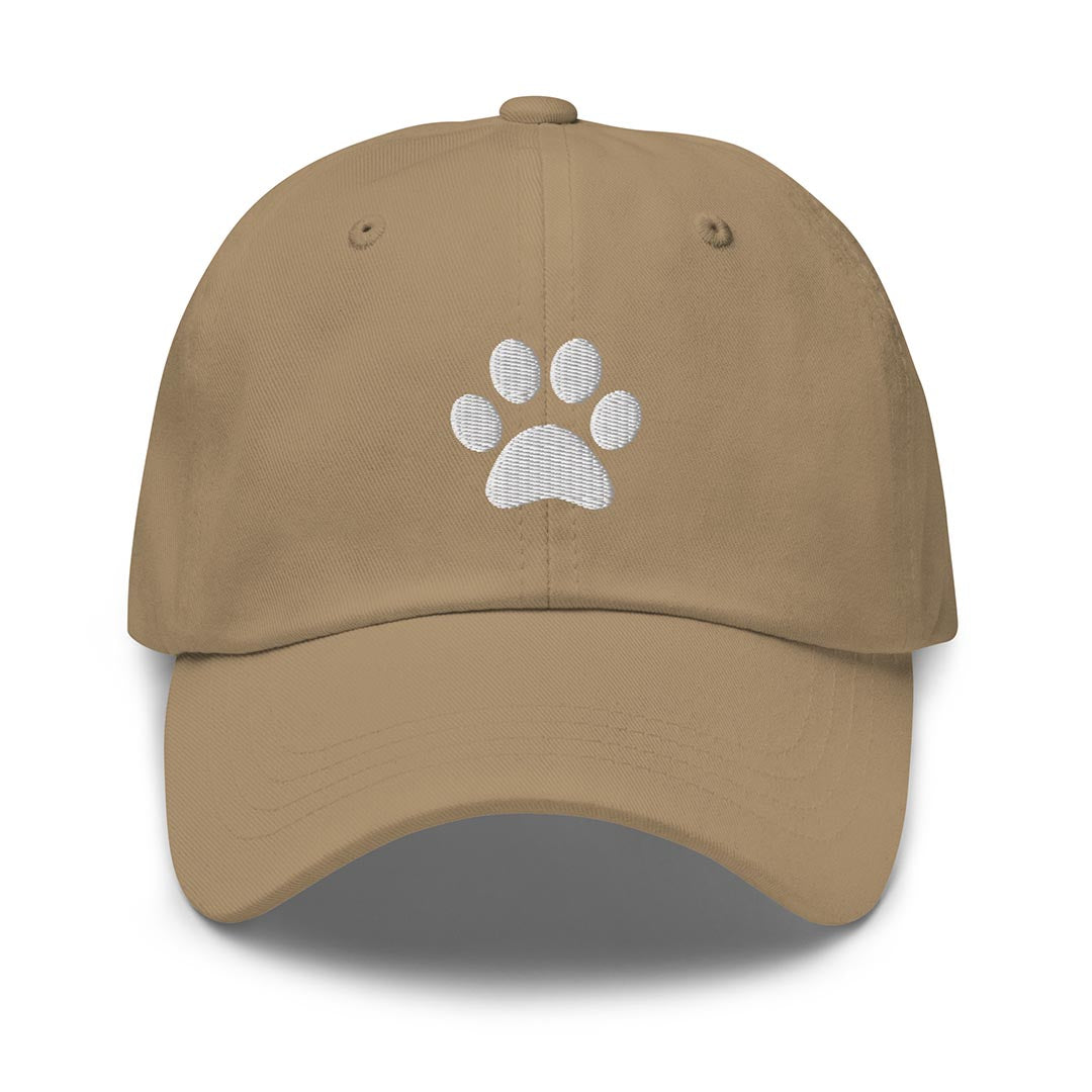 Paw print dad hat made for German Shepherd lovers and owners, khaki color - GSD Colony