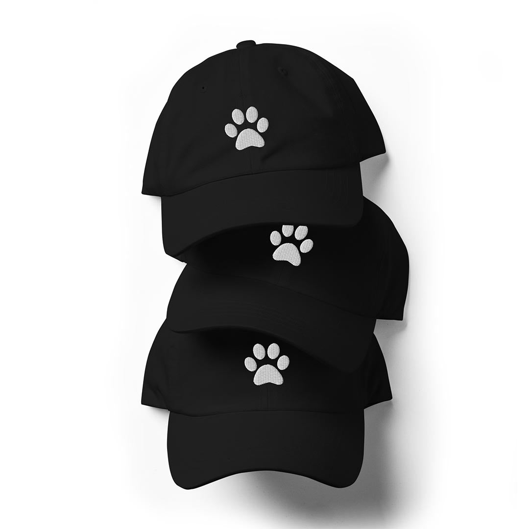 Paw print dad hat made for German Shepherd lovers and owners, black color - GSD Colony