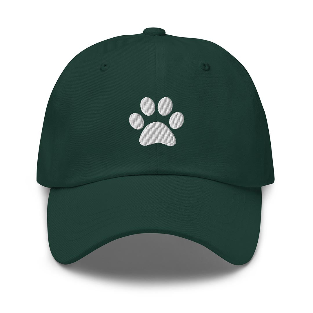 Paw print dad hat made for German Shepherd lovers and owners, green color - GSD Colony