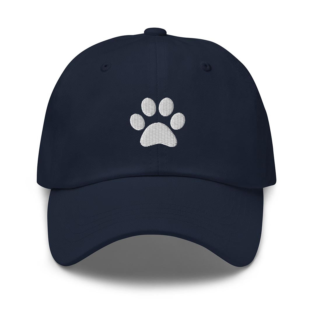 Paw print dad hat made for German Shepherd lovers and owners, navy blue color - GSD Colony