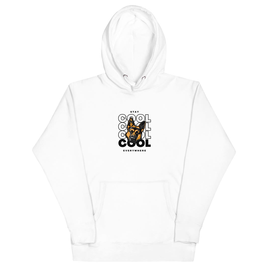 Stay cool German Shepherd premium white color hoodie - GSD Colony