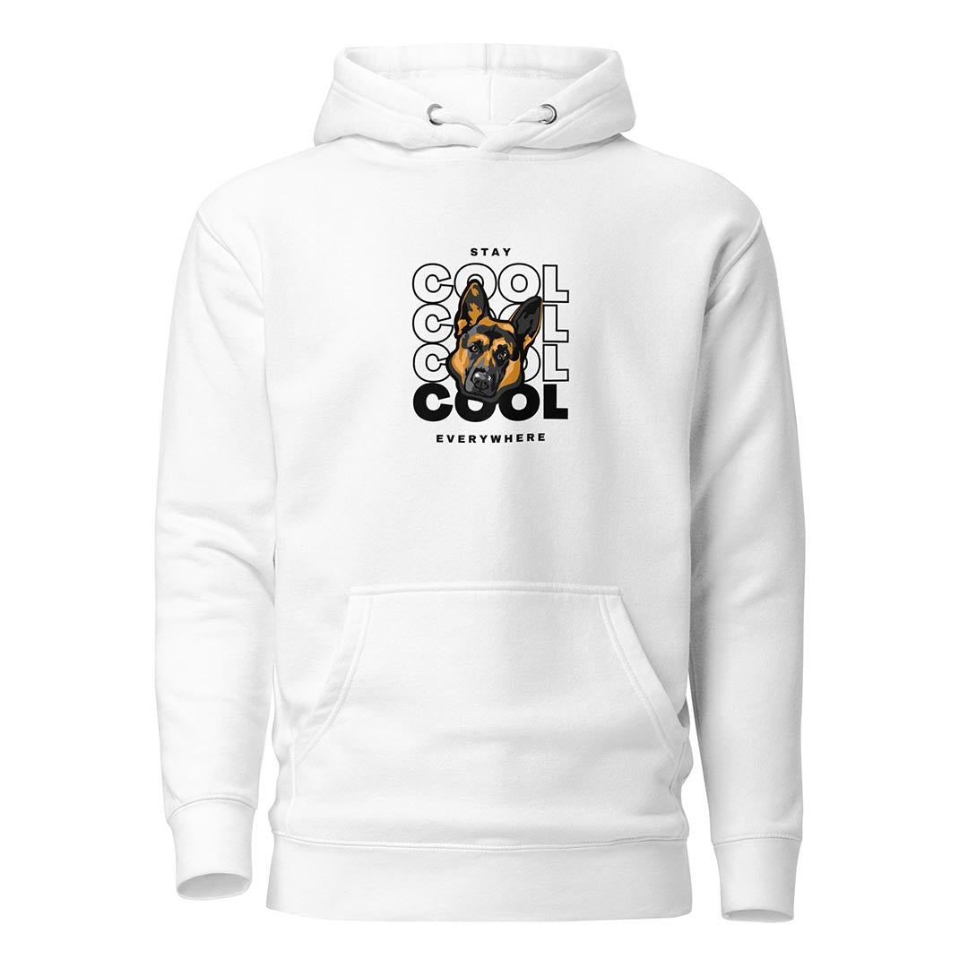 Stay cool German Shepherd premium white hoodie - GSD Colony