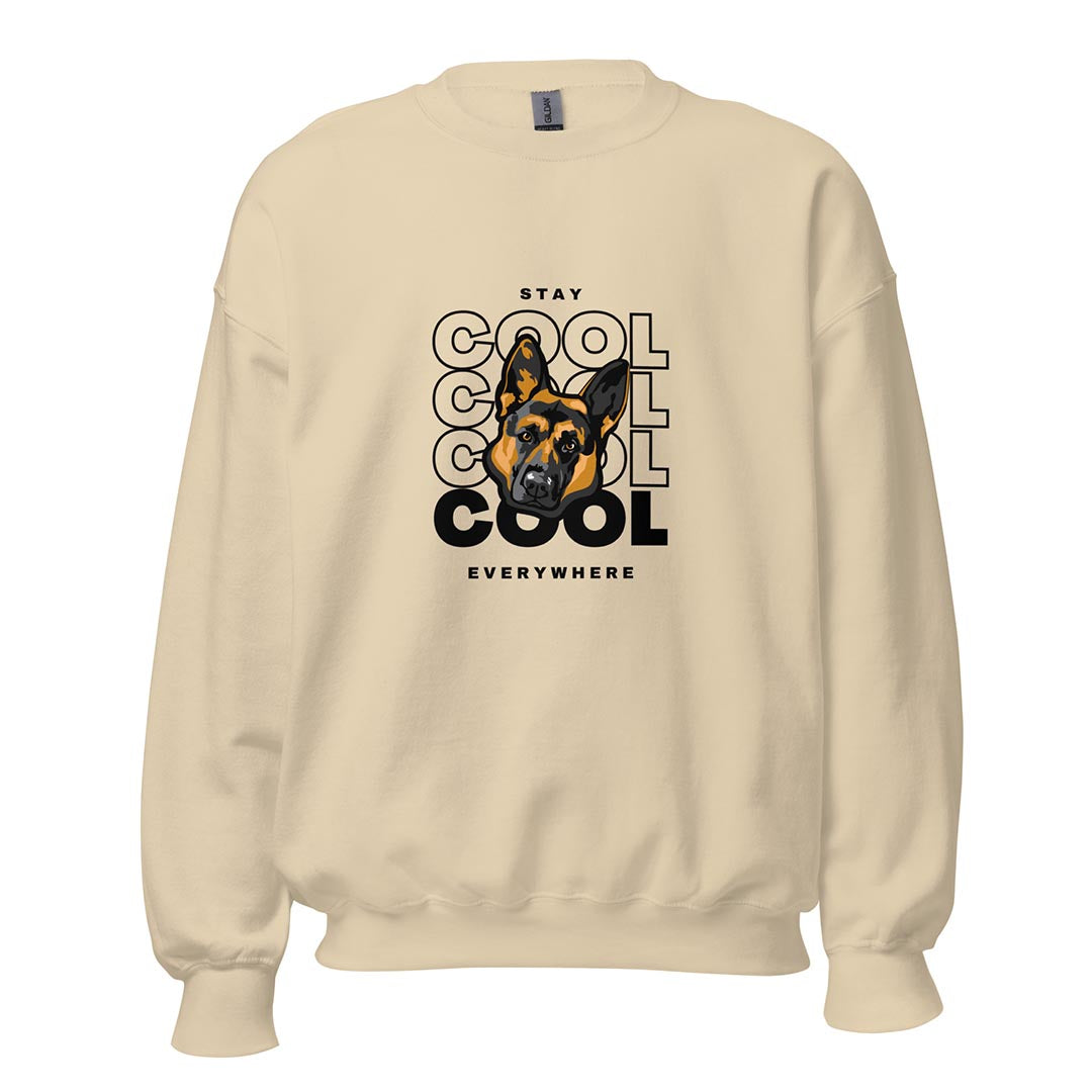 Stay cool German Shepherd sweatshirt, beige color - GSD Colony