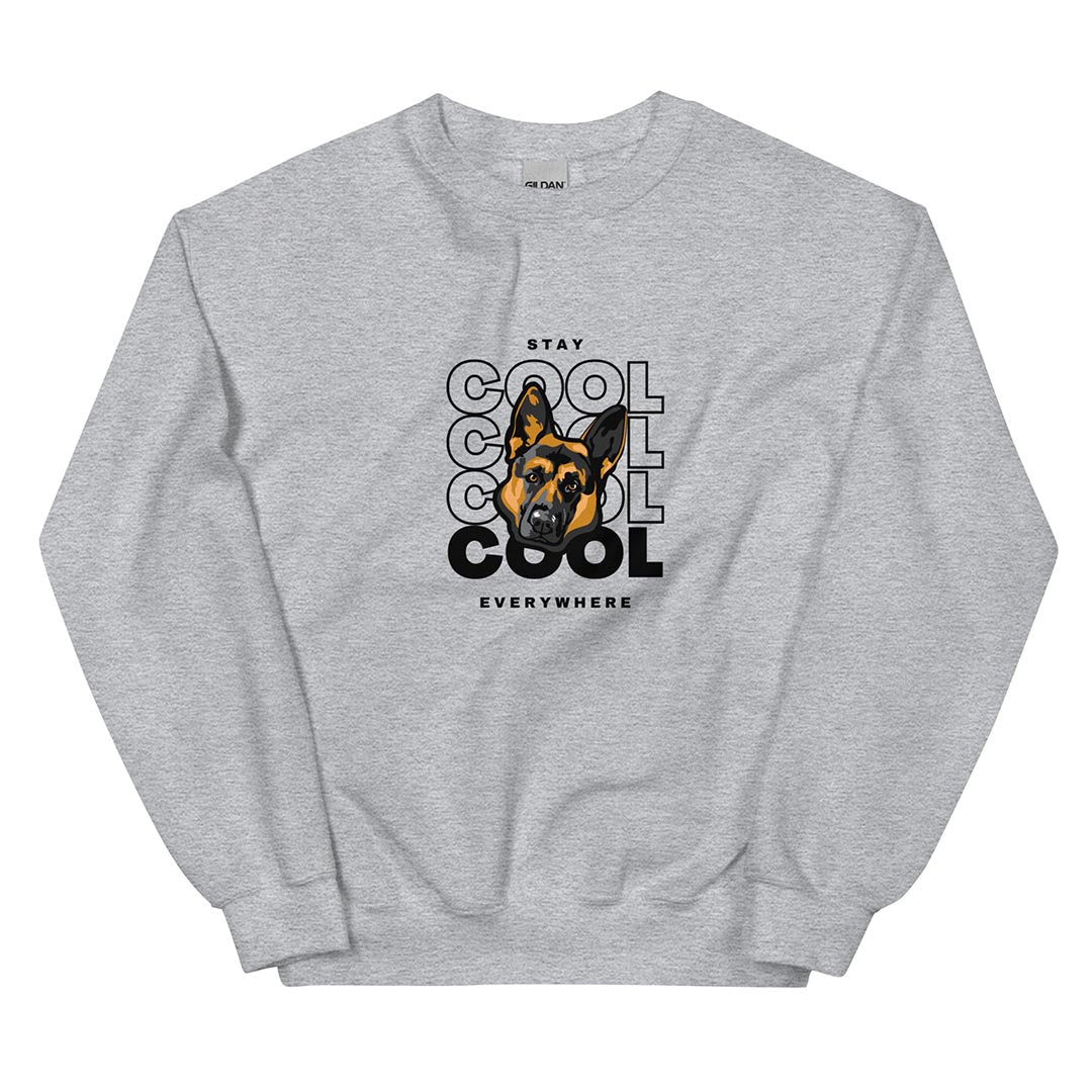 Stay cool German Shepherd sweatshirt, grey color - GSD Colony