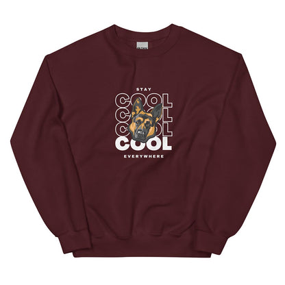 Stay cool German Shepherd sweatshirt, red color - GSD Colony