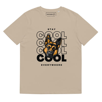 Stay cool German Shepherd T-Shirt, Beige color - GSD Colony