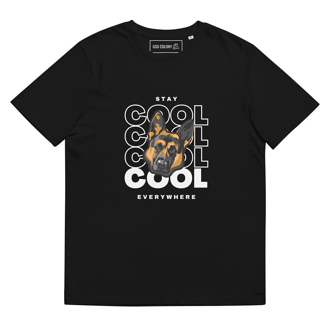 Stay cool German Shepherd T-Shirt, Black color - GSD Colony