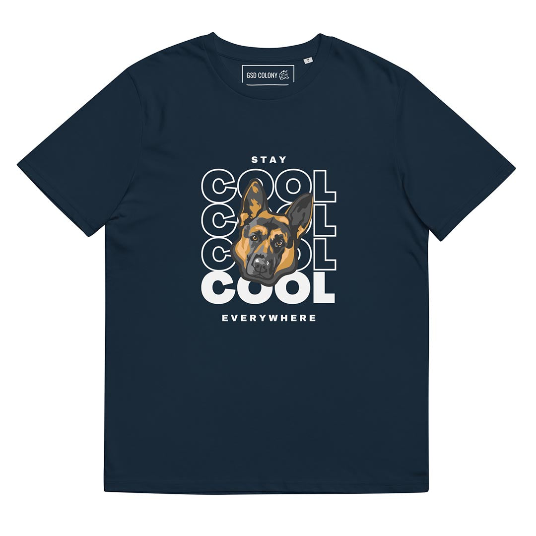 Stay cool German Shepherd T-Shirt, Navy Blue color - GSD Colony