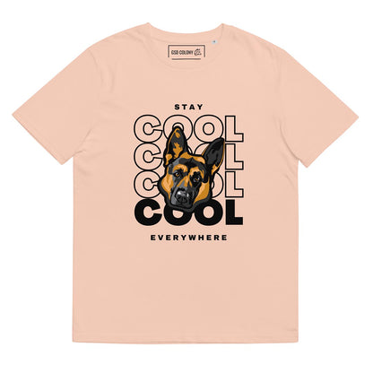 Stay cool German Shepherd T-Shirt, Peach color - GSD Colony