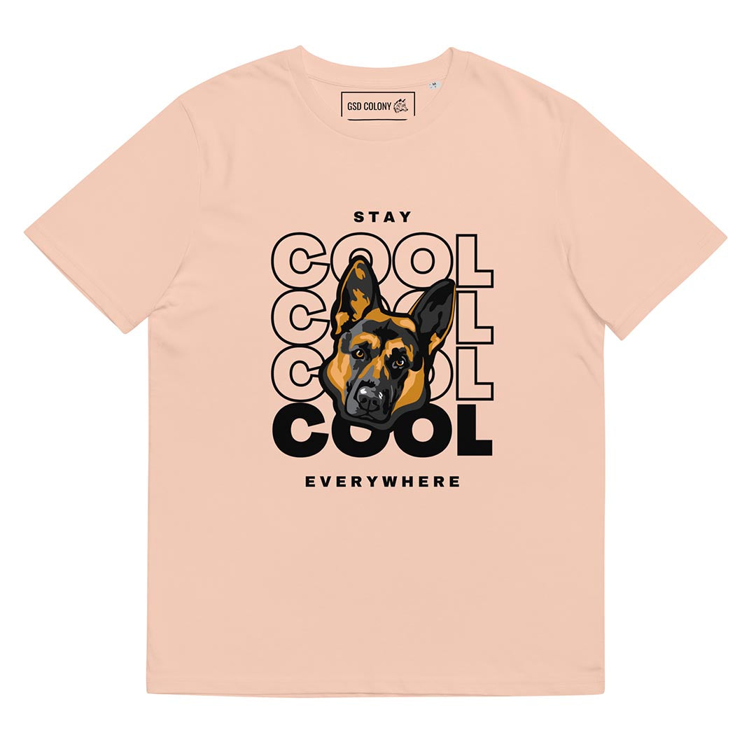 Stay cool German Shepherd T-Shirt, Peach color - GSD Colony