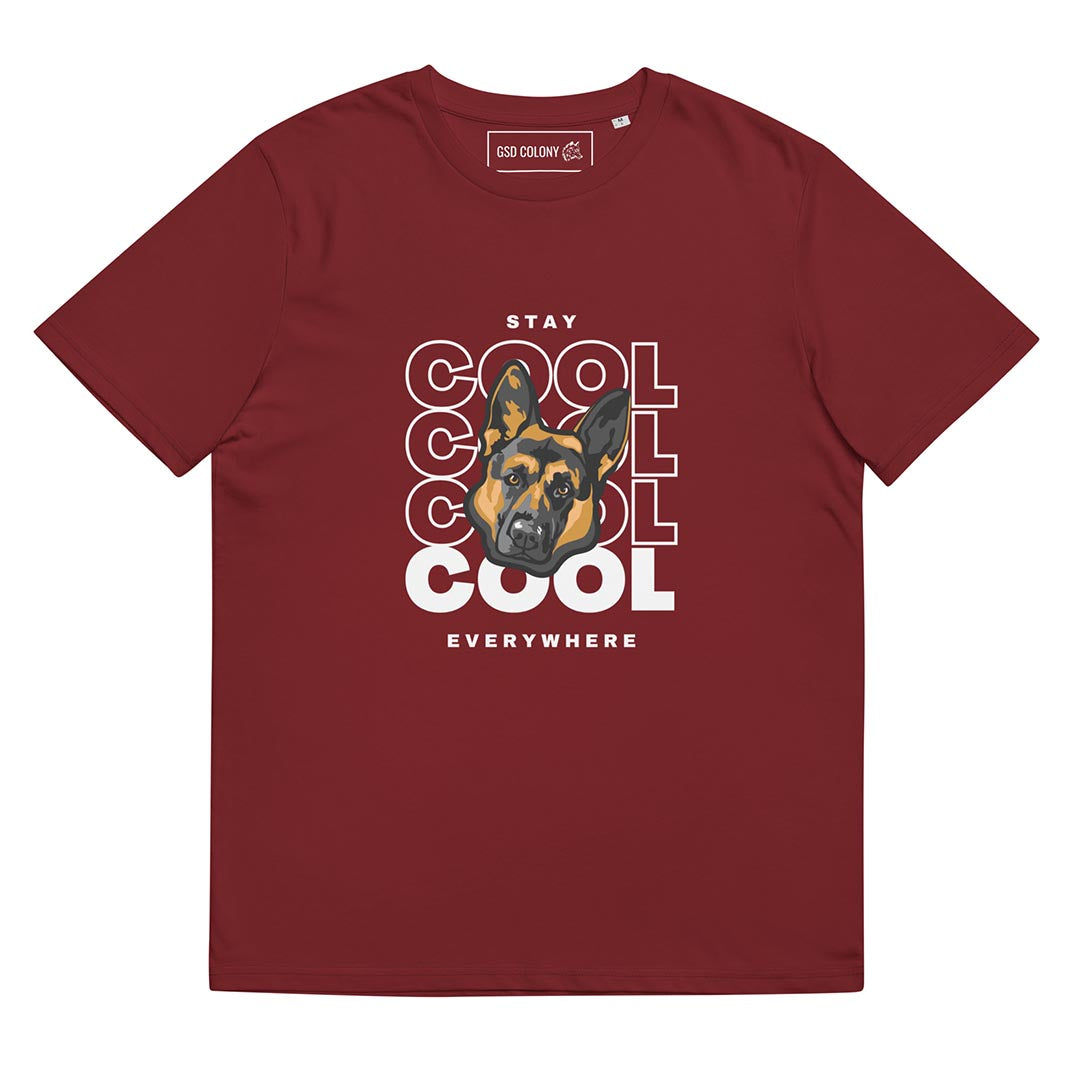 Stay cool German Shepherd T-Shirt, Red color - GSD Colony