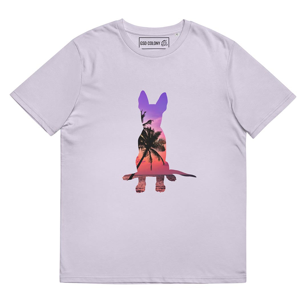 Summer GSD T-Shirt made for German Shepherd lovers and owners, lavender color - GSD Colony