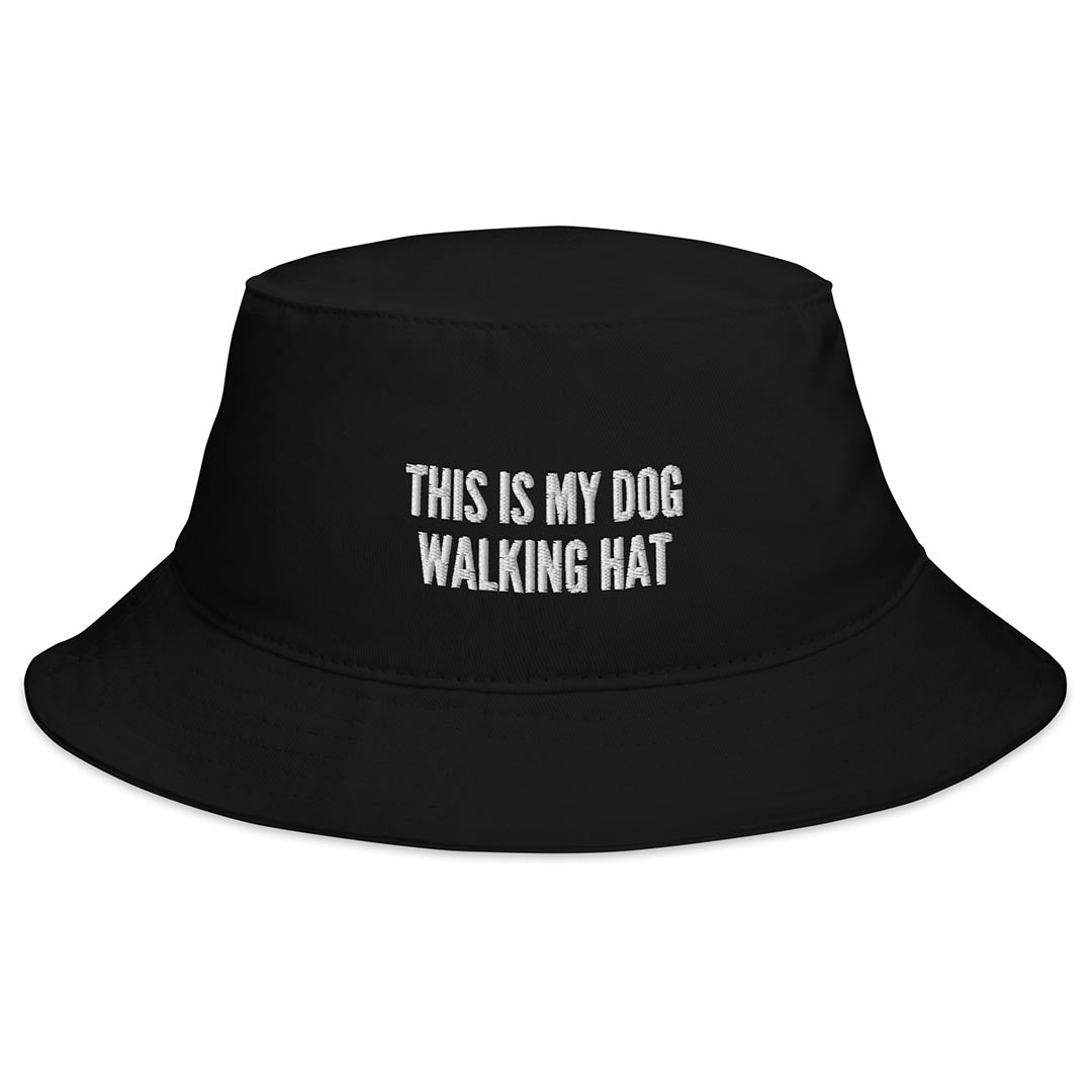 This is my dog walking hat bucket hat for German Shepherd lovers and owners, black color - GSD Colony