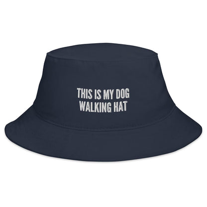 This is my dog walking hat bucket hat for German Shepherd lovers and owners, navy blue color - GSD Colony