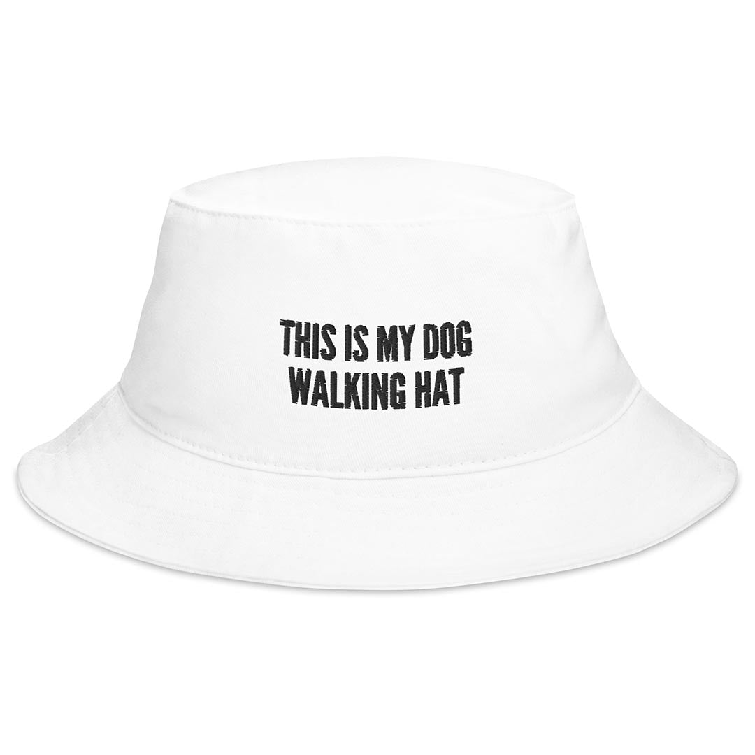This is my dog walking hat bucket hat for German Shepherd lovers and owners, white color - GSD Colony