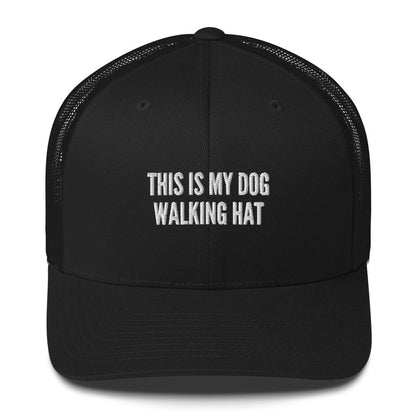 This is my dog walking hat trucker cap made for German Shepherd lovers and owners, black color - GSD Colony