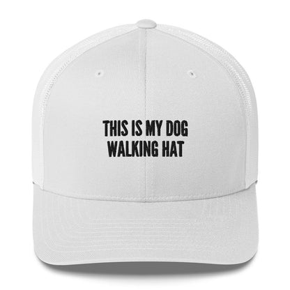 This is my dog walking hat trucker cap made for German Shepherd lovers and owners, white color - GSD Colony