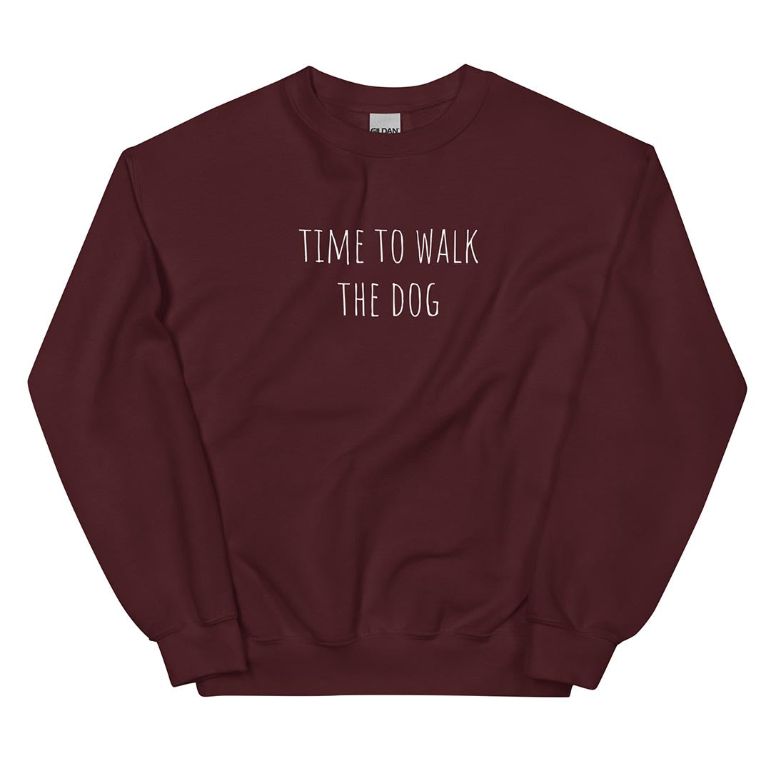 Time to walk the dog German Shepherd lovers Sweatshirt red color - GSD Colony
