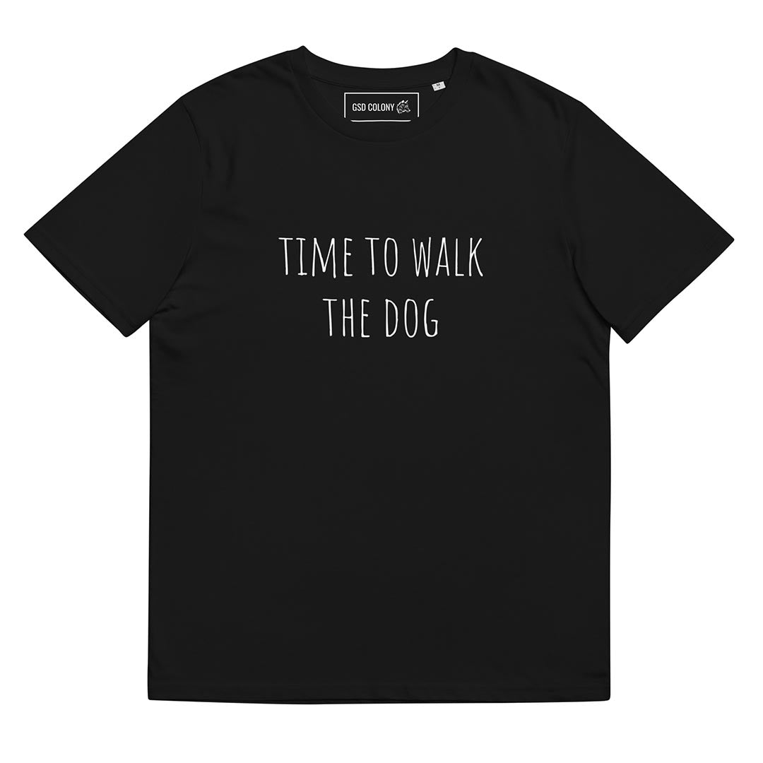 Time to walk the dog German Shepherd lovers T-Shirt black color - GSD Colony