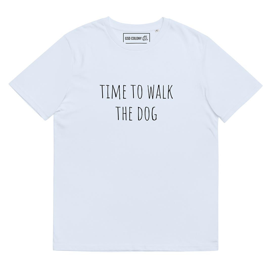 Time to walk the dog German Shepherd lovers T-Shirt light blue color - GSD Colony