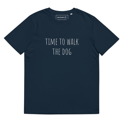 Time to walk the dog German Shepherd lovers T-Shirt navy blue color - GSD Colony