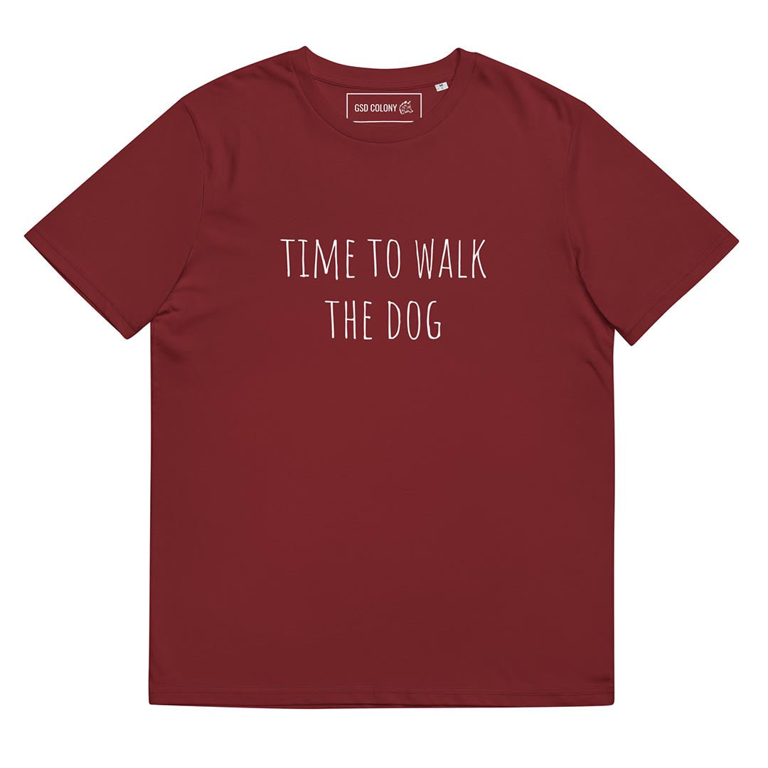 Time to walk the dog German Shepherd lovers T-Shirt red  color - GSD Colony