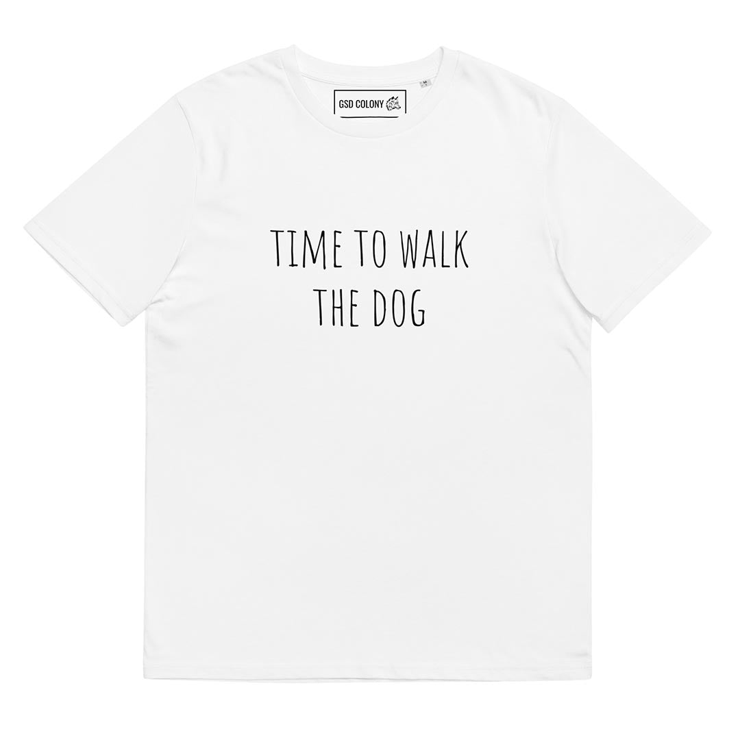 Time to walk the dog German Shepherd lovers T-Shirt white color - GSD Colony
