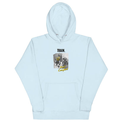 Train don't complain German Shepherd hoodie for dog lovers and owners, light blue color - GSD Colony