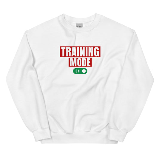 Training mode on German Shepherd dog lovers and owners sweatshirt, white color - GSD Colony