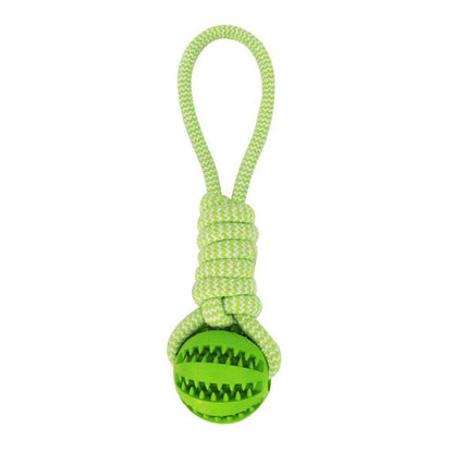 Green Ball on Rope Dog Toy for German shepherd
