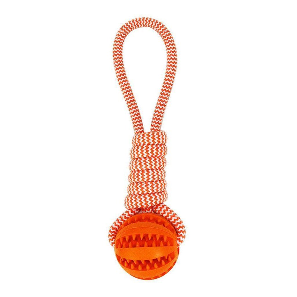 Orange Ball on Rope Dog Toy for German shepherd dog GSD Colony Shop