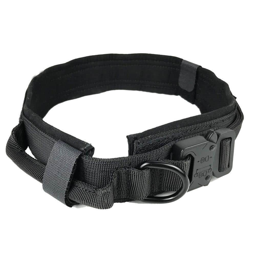 Black Military German Shepherd K9 Dog Collar With Handle GSD Colony Shop