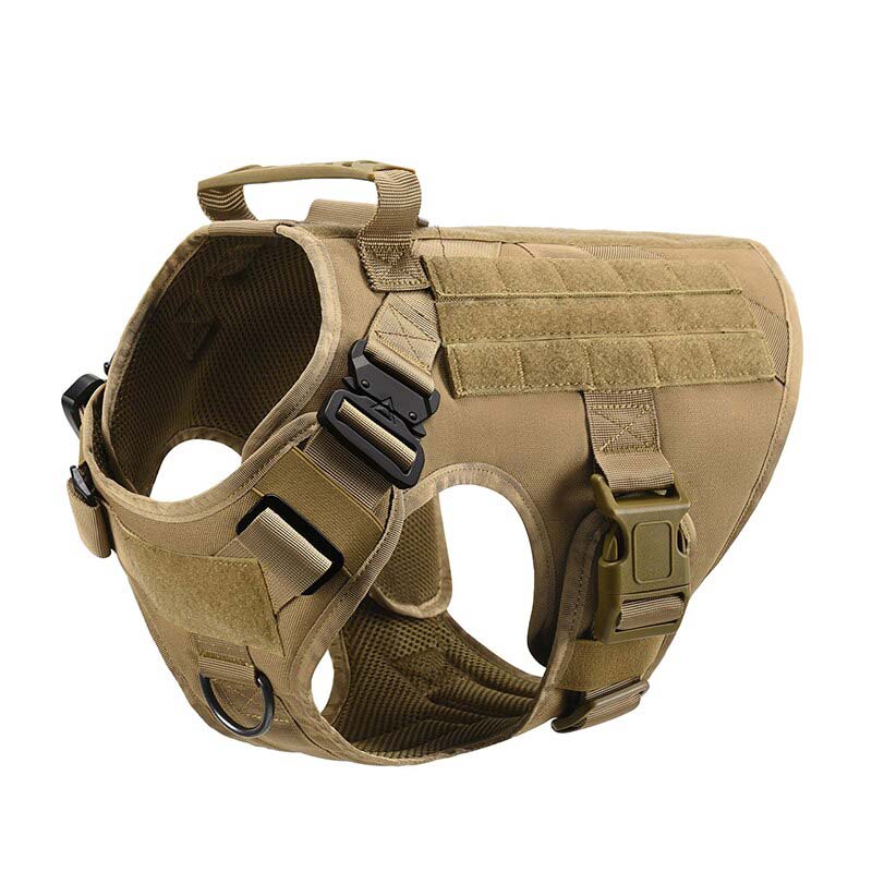 Brown K9 Tactical harness for German Shepherd dog, Military dog harness - GSD Colony shop