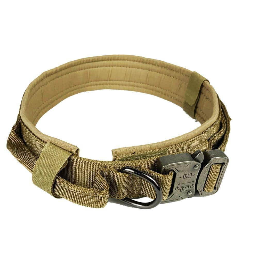 Brown Military German Shepherd K9 Dog Collar With Handle GSD Colony Shop