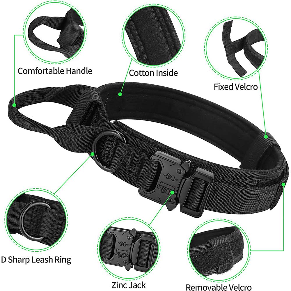 Details of Tactical collar with handle for German Shepherds - GSD Colony