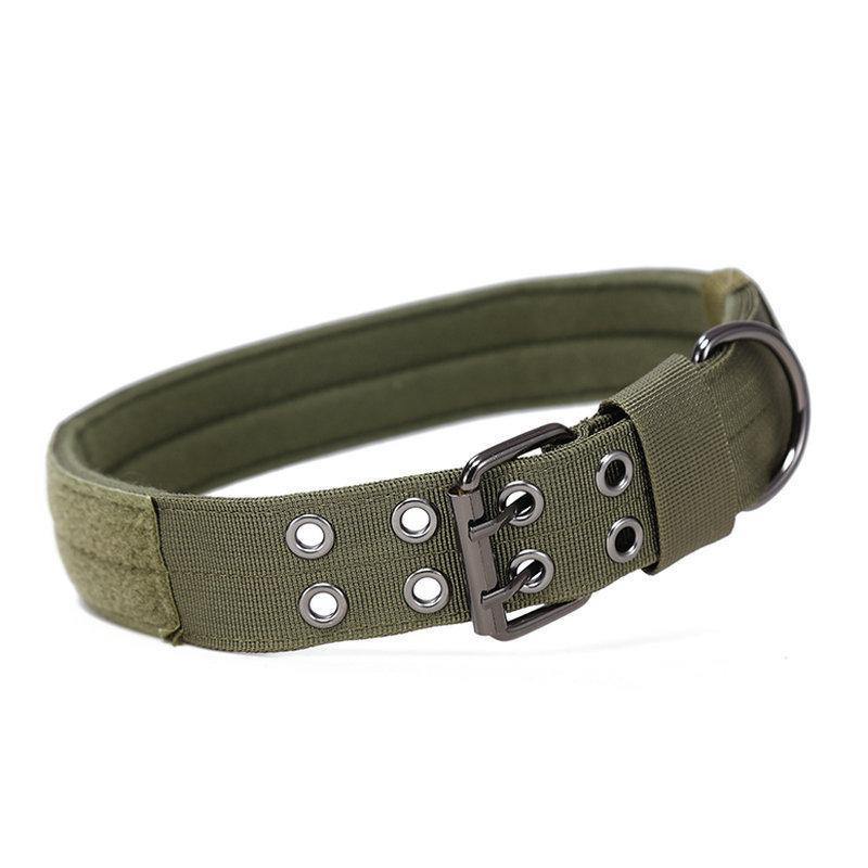 German Shepherd Military K9 Dog Green Collar with Handle, GSD Colony Tactical Collar