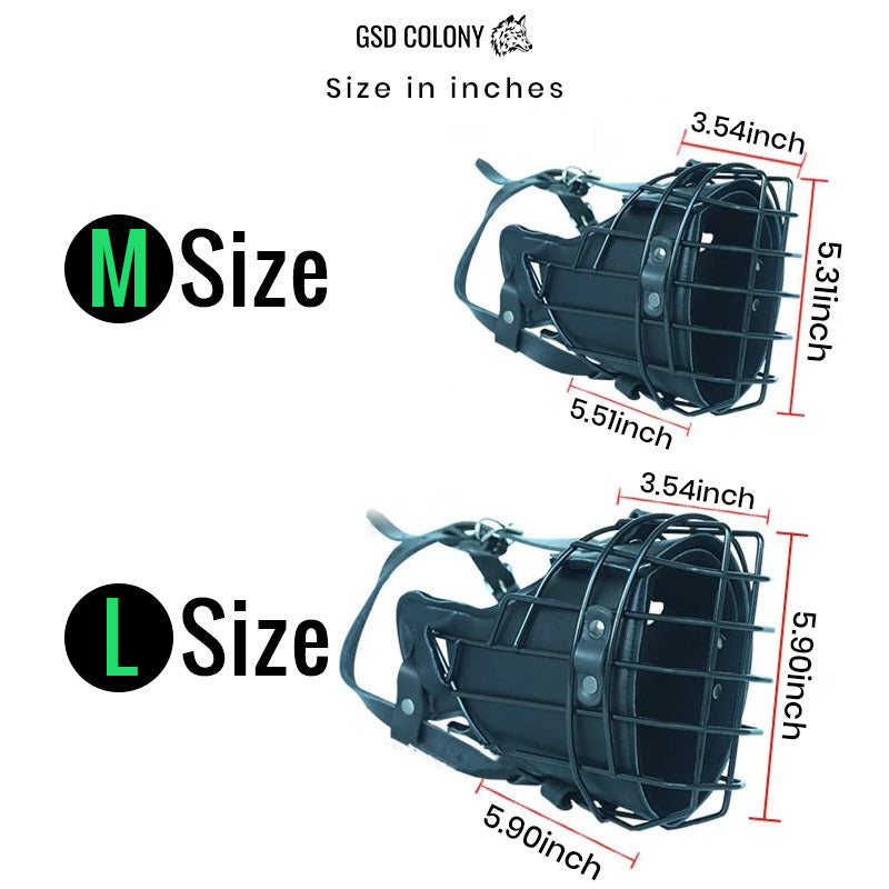 German Shepherd Tactical Muzzle Size Chart - Inches