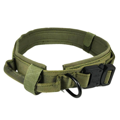 Green Military German Shepherd K9 Dog Collar With Handle GSD Colony Shop