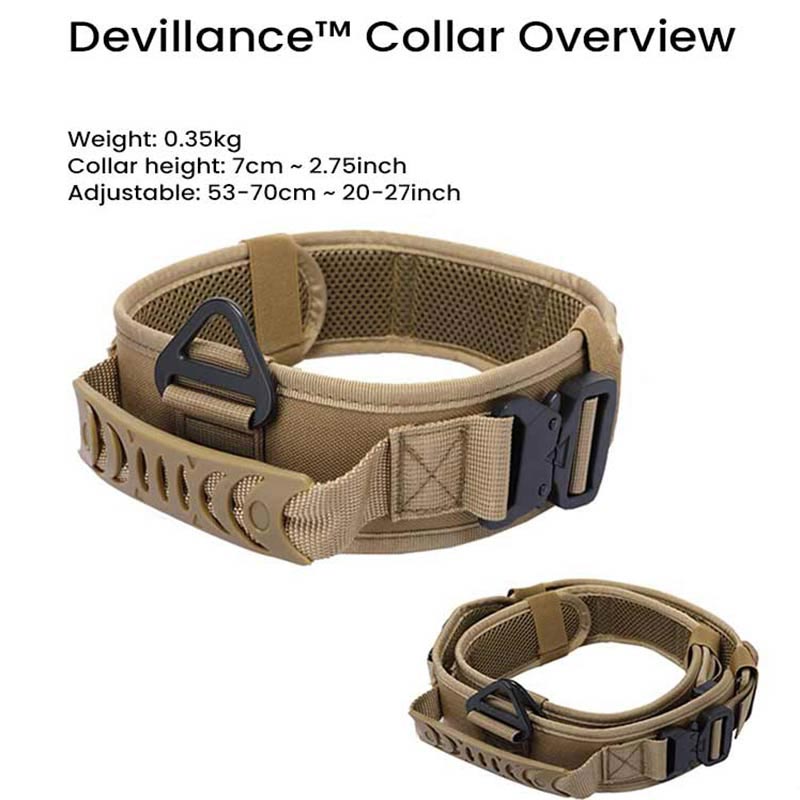 Devillance™ Tactical K-9 dog collar size and weight - GSD Colony
