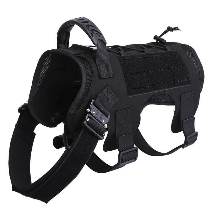 Military K9 Dog Black Harness for German Shepherd, Tactical Dog Harness - Gsdcolony.com