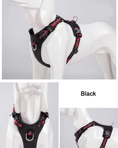 Perfect Fit Black Dog Harness, No Pull Durable Dog Harness - GSD Colony