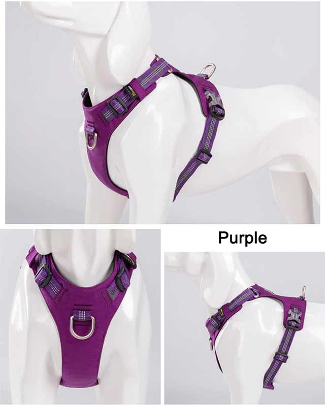 Perfect Fit Purple Dog Harness, No Pull Durable Dog Harness - GSD Colony