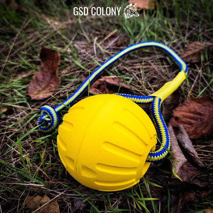 Yellow training ball on the rope - GSD Colony